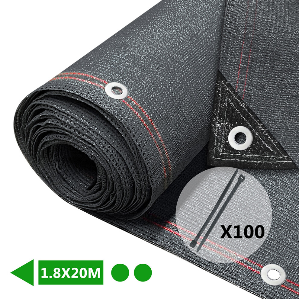 ‎Vounot (1.8X20m, ) Vounot Privacy Netting Hdpe Shading Net, 85% Shading Rate Anthracite