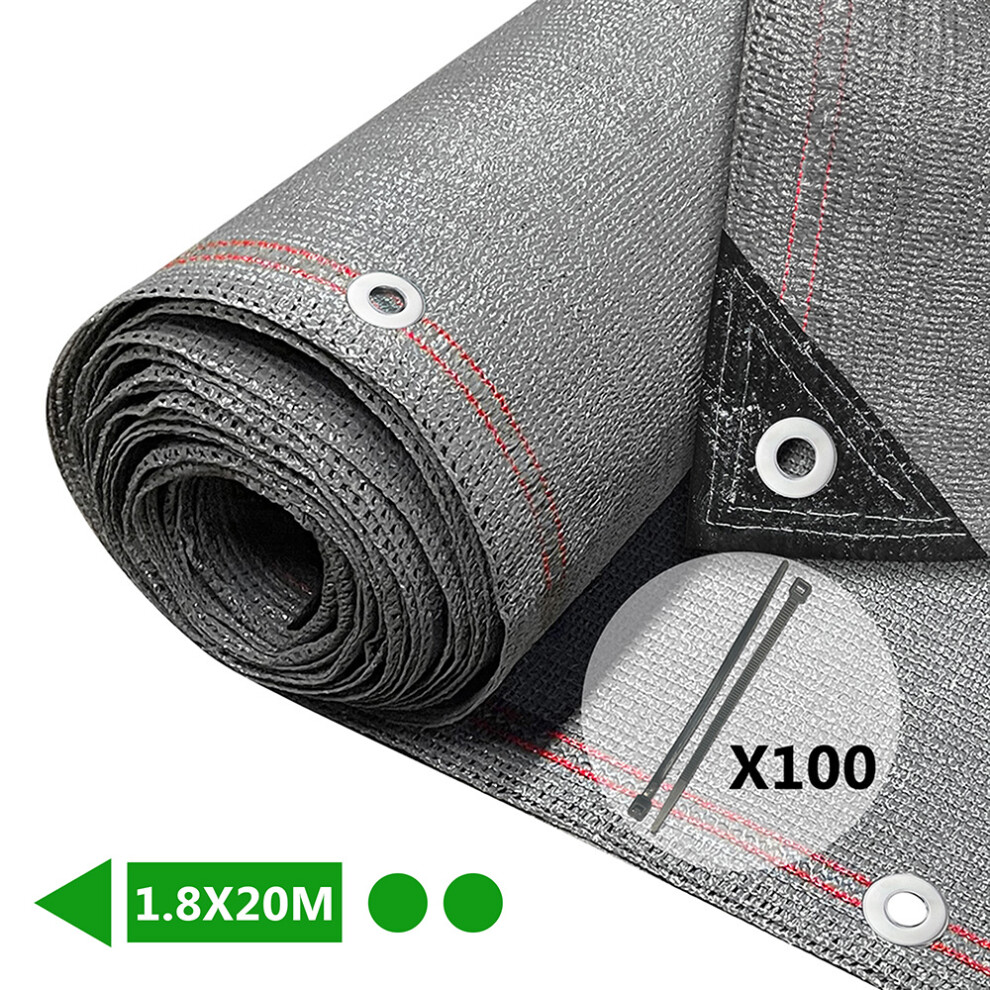 (1.8x20m, Grey) VOUNOT Privacy Netting HDPE Shading Net, 85% Shading Rate