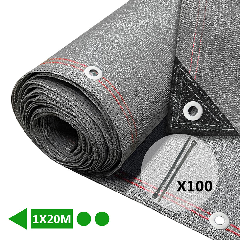 (1x20m, Grey) VOUNOT Privacy Netting HDPE Shading Net, 85% Shading Rate-image-OPC-PGJ2NQN-NEW