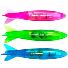 Swimline Original 3-Pack Diving Toys LED Light-Up Glowing Fun Torpedo Turbos Catch The Fish Retrieval Game for Swimming Pool & Bath Tub for Kids Multi