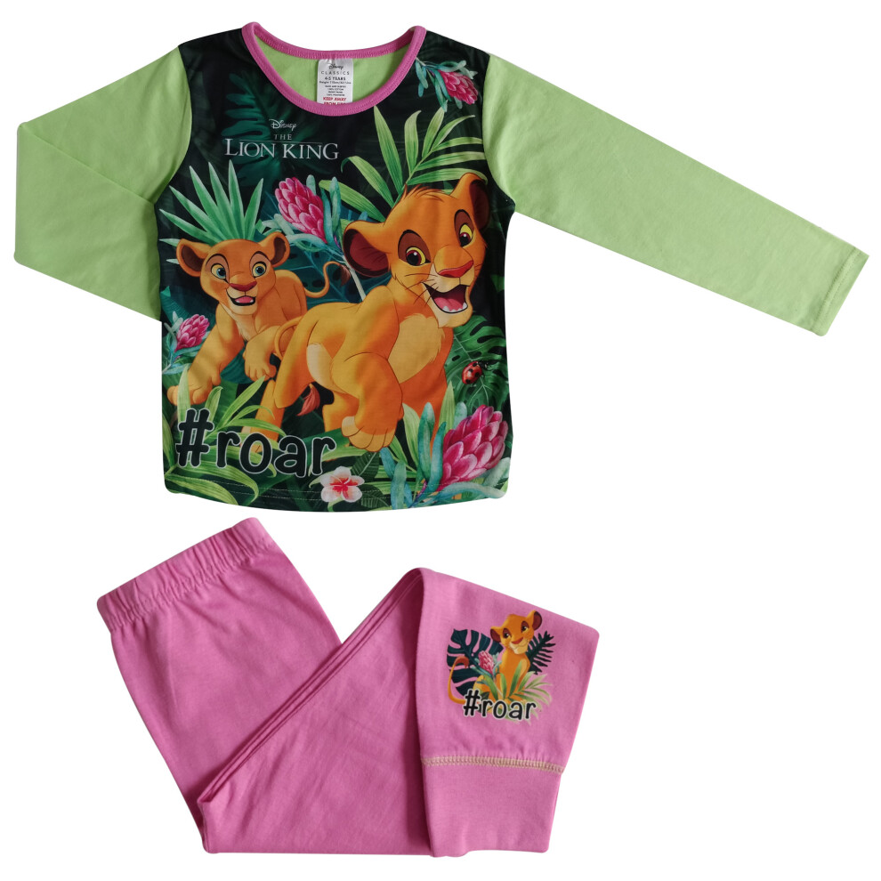 (5-6 Years / 110-116 cms) Girls Lion King Pyjamas - Long Sleeved