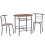 Homcom HOMCOM 3-Piece Bar Table Set 2 Stools Industrial Dining Room W/ Storage Shelf 8