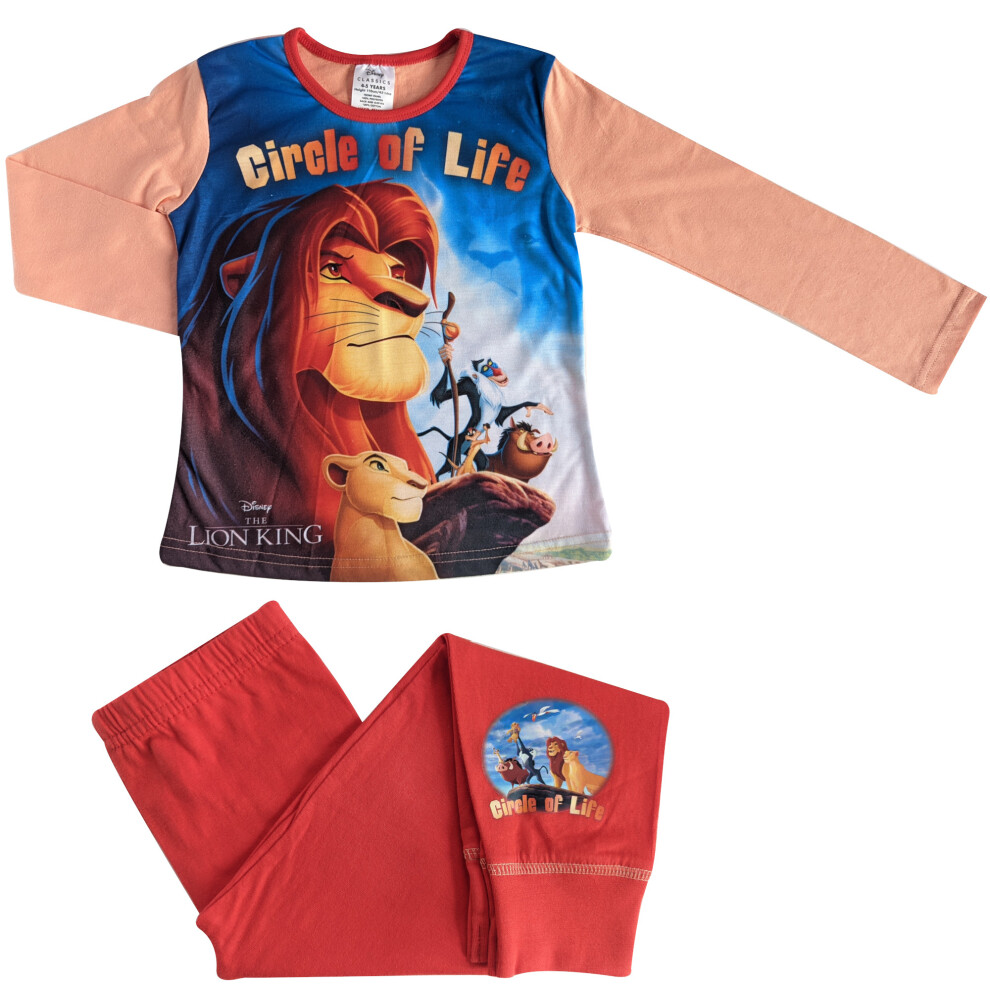 (7-8 Years / 122-128 cms) Girls Lion King Pyjamas - Long Sleeved