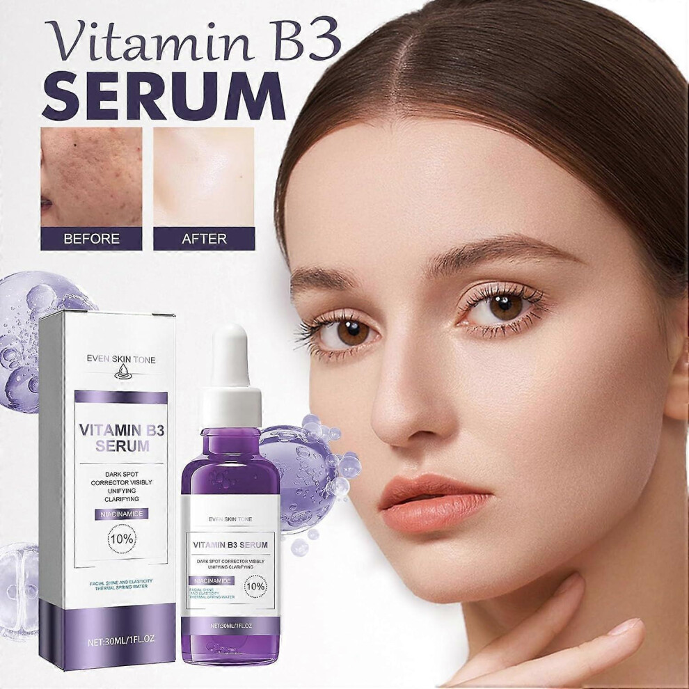 (2 Pcs) Vitamin B3 Serum,Dark Spot Corrector With Anti-Aging Face Serum+10% Niacinamide,Skin Tone Corrector Serum Reduces Dark Spots,Niacinamide Serum for Lin