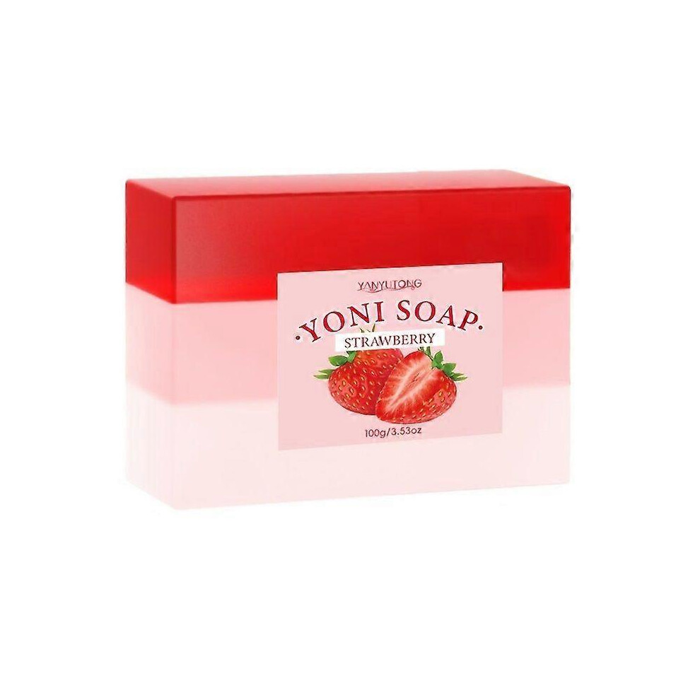 (1pcs) Strawberry Yoni Soap, Strawberry Feminine Yoni Soap Essential Oil Soap, PH Balance Eliminates Odor Heals and Soothes, 100% Natural