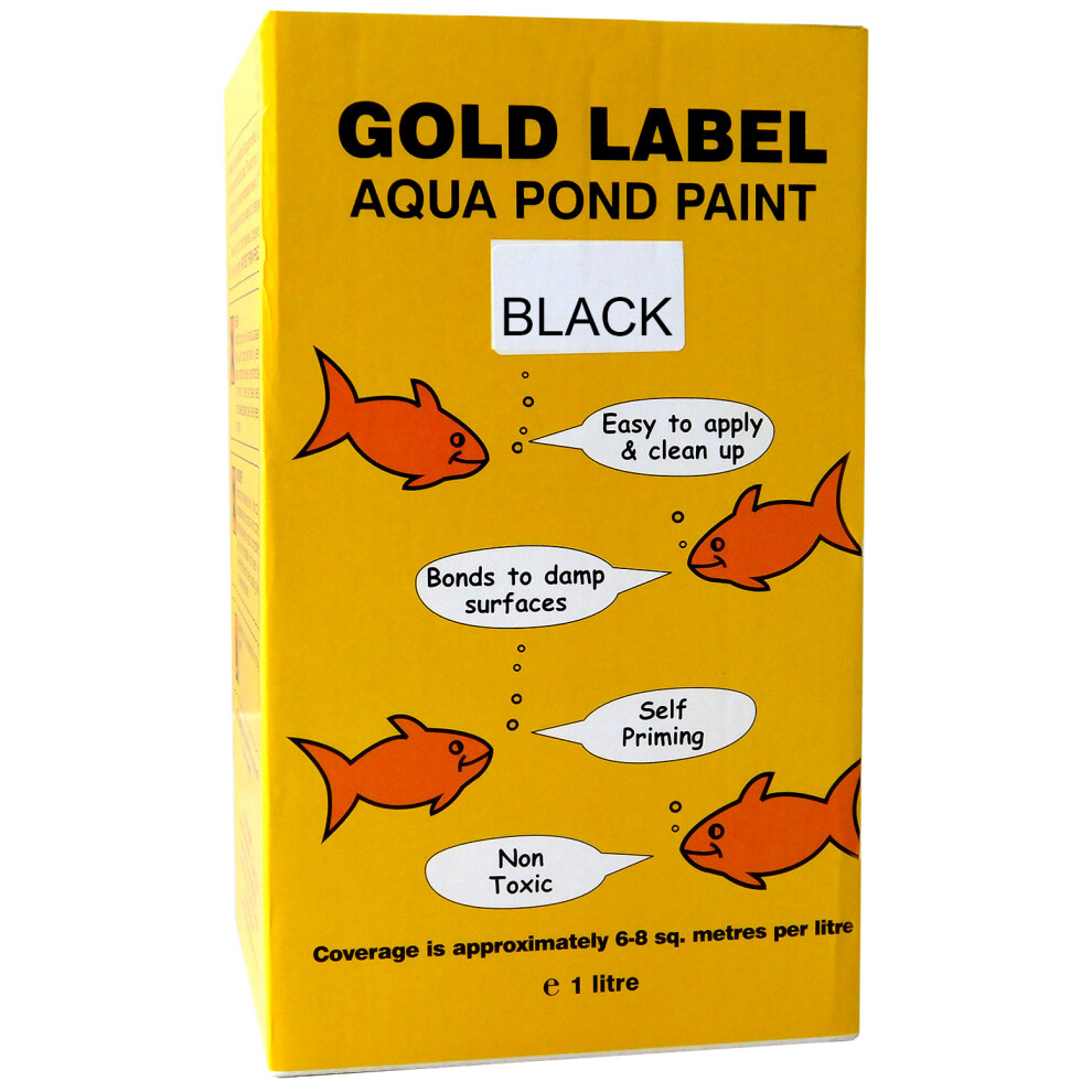 (Gold Label Paint Black 1L) GOLD LABEL POND PAINT SEALER BLACK CLEAR AQUA BLUE FISH KOI