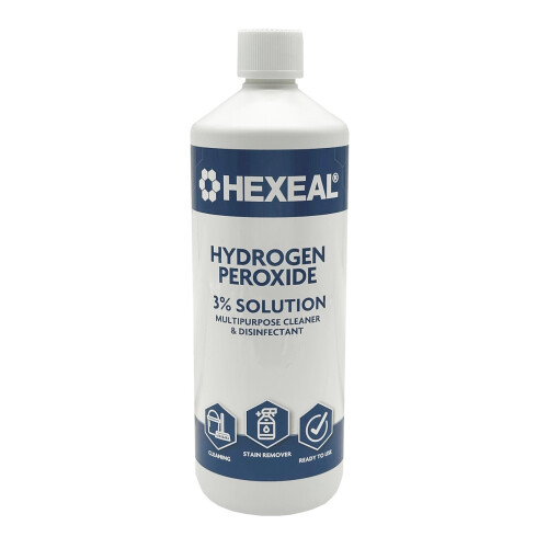 Hexeal Hydrogen Peroxide 3% 1L - Multipurpose Cleaner, Disinfectant, Stain Remover