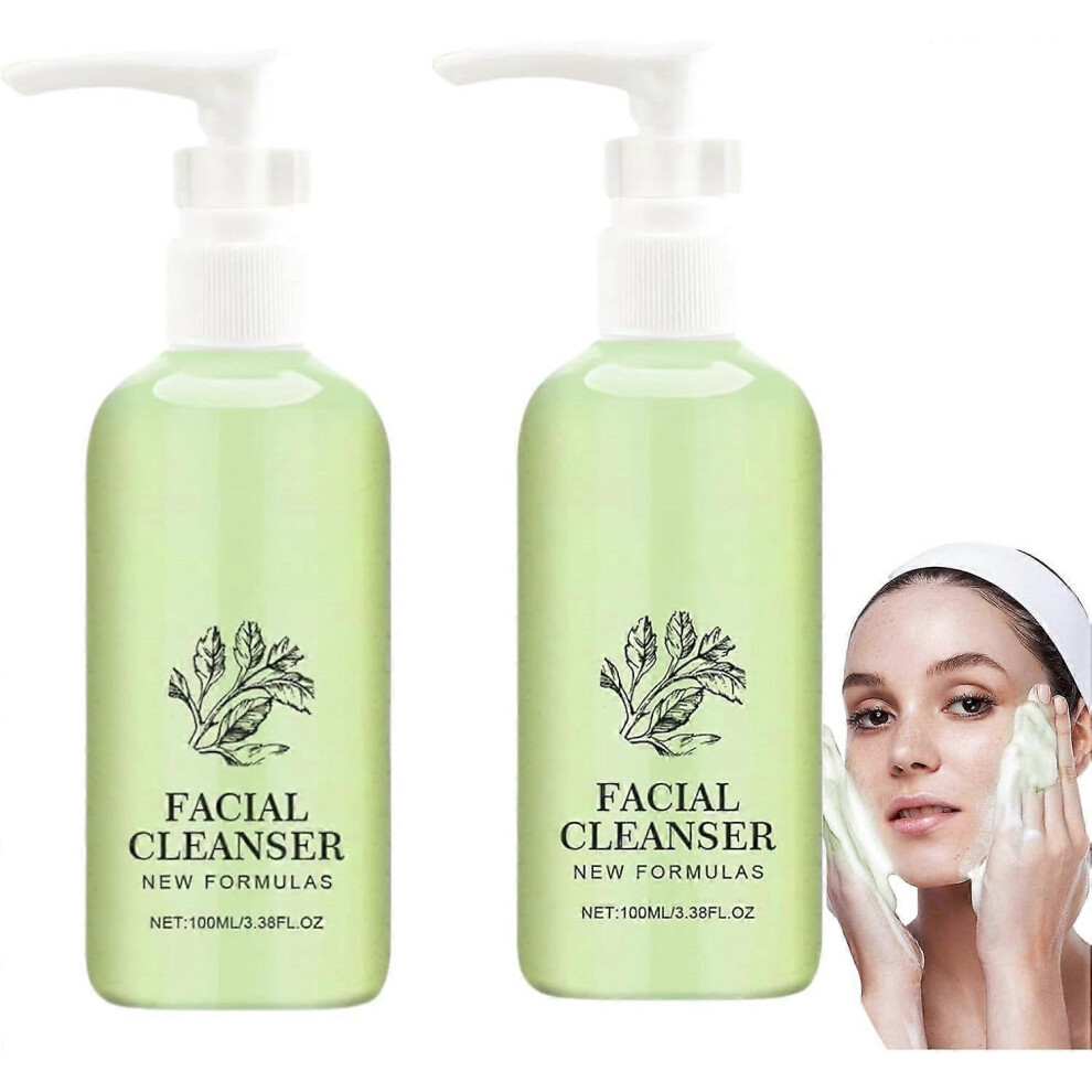 (2PCS) Green Tea Cleanser Hydrating Facial Cleanser, Gentle PH-Balanced Face Wash for Deep Cleansing, Hydration & Radiance - Ideal for All Skin Types
