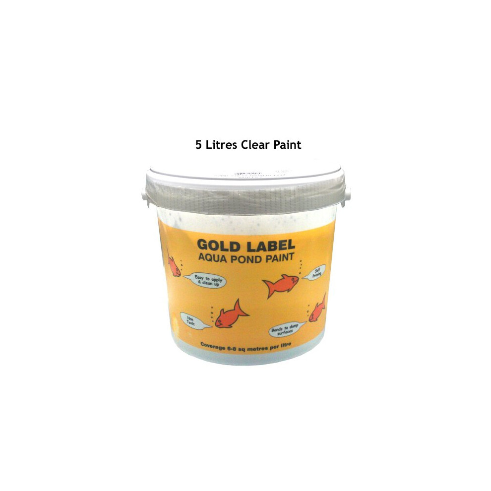 (Gold Label Paint Clear 5L) GOLD LABEL POND PAINT SEALER BLACK CLEAR AQUA BLUE FISH KOI
