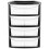 Black 4 Pull Out Drawers A4 Desktop Plastic Storage Drawers 1