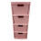 Pink 4 Drawer Modular Rattan Storage Tower Unit For Home & Office 1