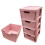 Pink 4 Drawer Modular Rattan Storage Tower Unit For Home & Office 3