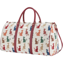 Tapestry Large Duffel Bag Cheeky Cat Design Stylish Overnight and Weekender Carry