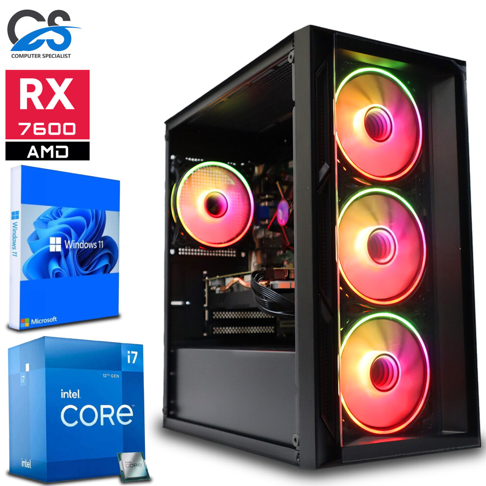 Fast Gaming PC Core i7 12700KF 32GB DDR4 8GB AMD RX 7600 1TB M.2 W11-image-OPC-PGJ52HW-NEW