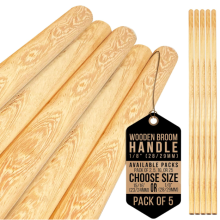 5x Long Wooden Broom Handle Mop Snow Shovel Outdoor Replacement 1/8"
