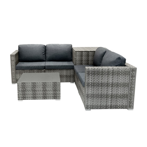 Rattan Modular 6-teiliges Möbelset – Grau 2