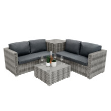 Rattan Modular 6-teiliges Möbelset – Grau