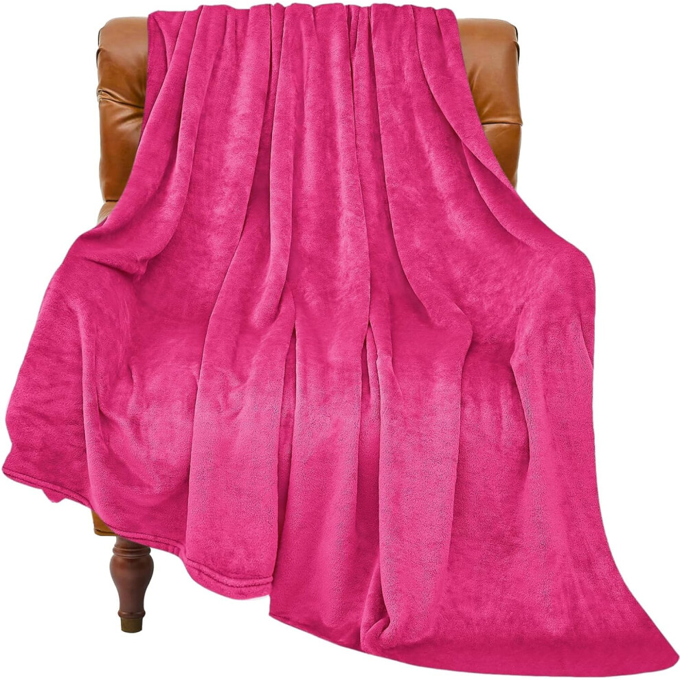 BEDELITE Fleece Blanket Hot Pink Throw Blanket for Couch & Bed  Luxury Plush Cozy Fuzzy Blanket 50"" x 70""  Super Soft Warm Lightweight Fall Throw Bl