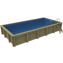Plastica Nazca 6m x 3m Wooden Pool Package with SwimMaster Counter Current With PLAIN liner