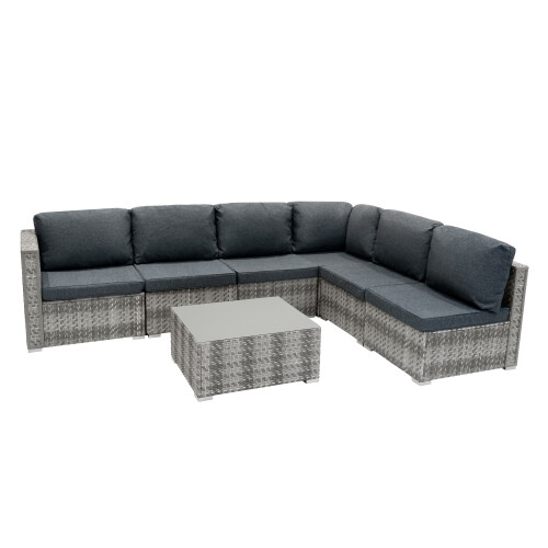 Rattan Modular 7-teiliges Möbelset – Grau 2