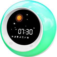 ICODE Sun & Moon Rise Kids Alarm Clock, Children's Sleep Trainer White