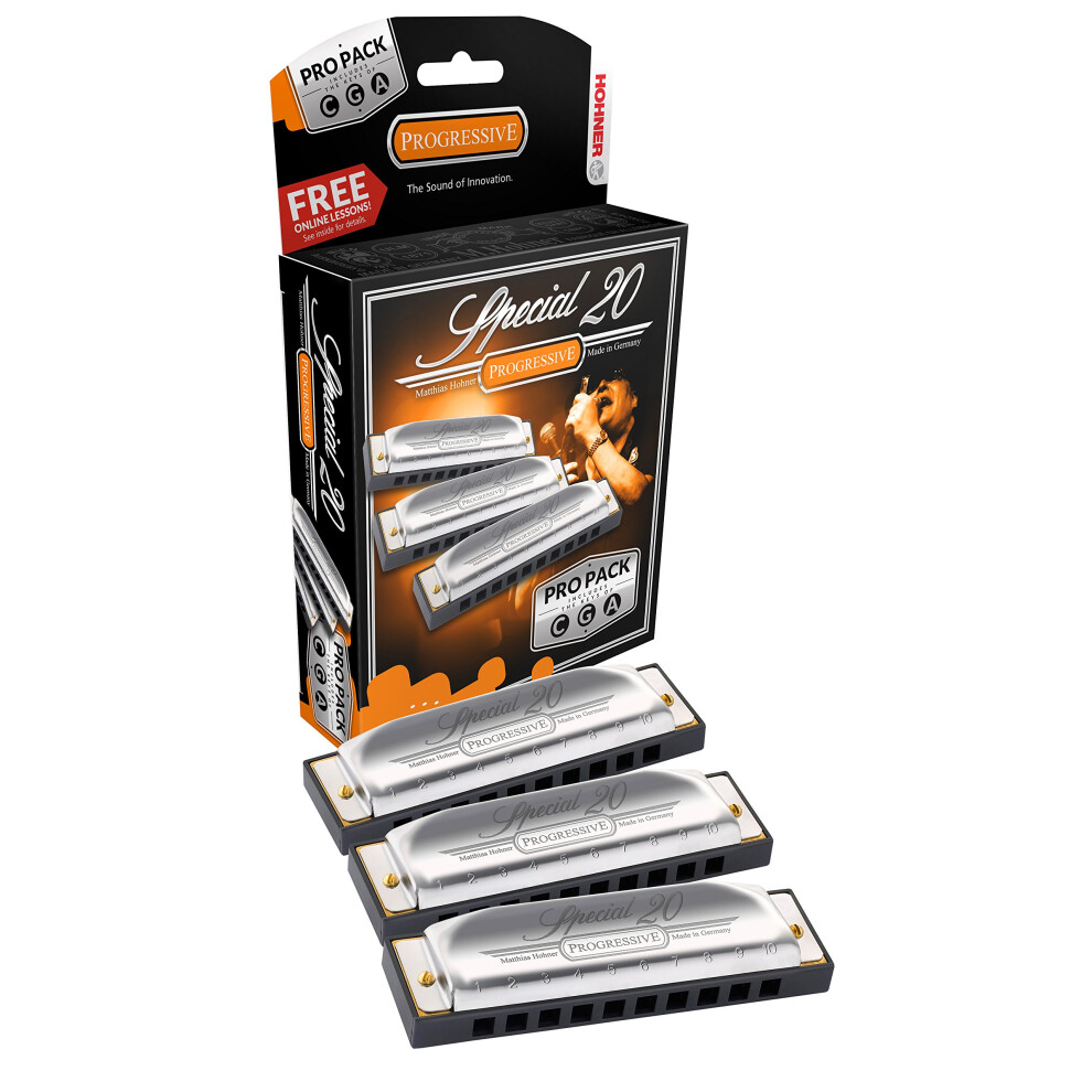 Hohner Special 20 Harmonica 3 piece Pro Pack keys of G C A