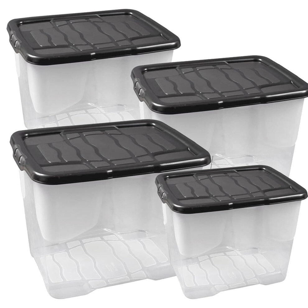 Storm Trading Group Pack Of 5 Strong Durable 24 Litre Curve Plastic Storage Boxes