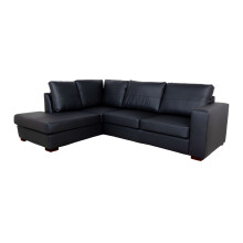 WESTPOINT VENICE BIG CORNER SOFA FAUX LEATHER BLACK LEFT HAND SIDE