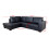 WESTPOINT VENICE BIG CORNER SOFA FAUX LEATHER BLACK LEFT HAND SIDE 2