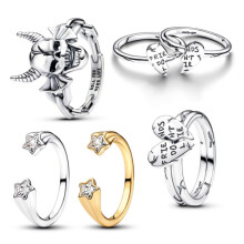 (9,EC14)New Silver Stranger Things Hellfire Club Ring Eternity Ring Jewelry For Women Men Festival Anniversary Gift