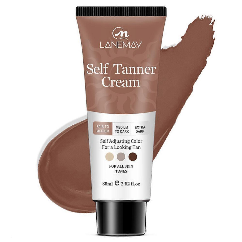 (3PCS) Self Tanner Cream - Natural & Organic Ingredients, Moisturizing Self Tanning Lotion with Aloe Vera for a Natural Glow, Medium to Dark, Streak-Free Fak