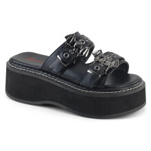 (UK 5/EU 38/US 8) DemoniaCult Womens Sandals EMILY-100 Blk Vegan Leather