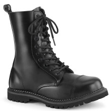 (UK  7/EU 40/US 8) DemoniaCult Mens Boots RIOT-10 Blk Leather
