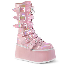 (UK 7/EU 40/US 10) DemoniaCult Boots DAMNED-225 B. Pink Holo Pat