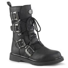 (UK  6/EU 39/US 7) DemoniaCult Mens Boots BOLT-265 Blk Vegan Leather