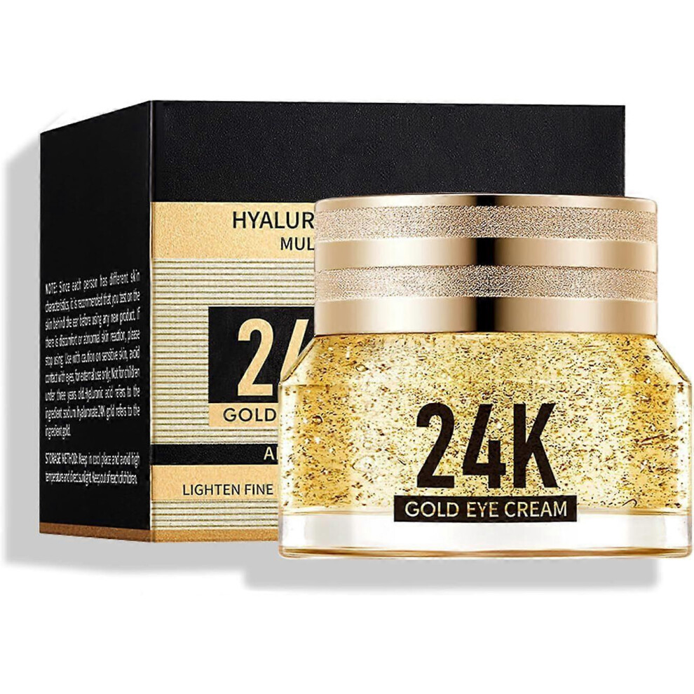 (3Pcs) 24K Gold Hyaluronic Acid Anti-Aging Multi-Effects Eye Cream, Firming Eye Cream with Hyaluronic Acid For Puffiness and Dark Circles