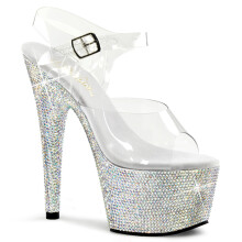 (UK 6/EU 39/US 9) Pleaser Womens Sandals BEJEWELED-708DM Clr/Slv Multi RS