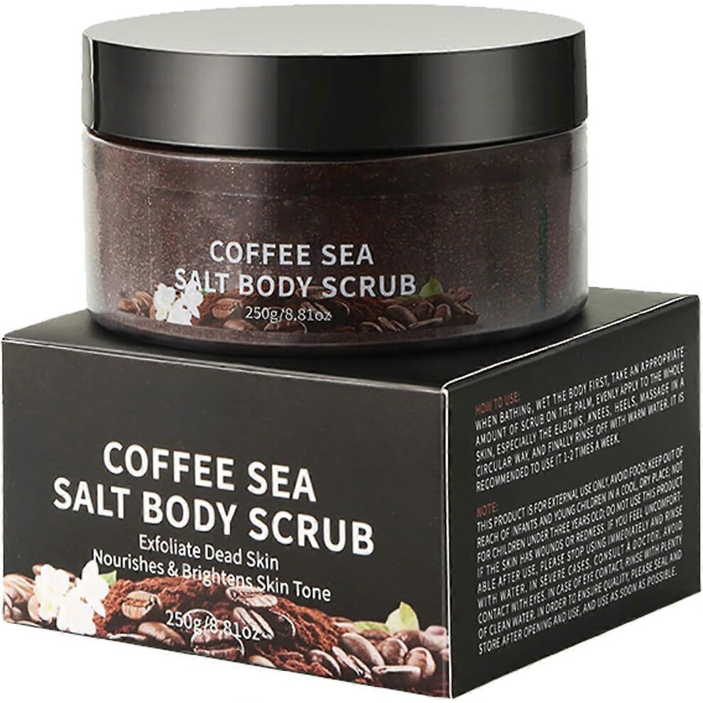 (3PCS) Coffee Sea Salt Body Scrub,Natural Sea Salt Coffee Scrub,Sea Salt Body Scrub,Coffee Exfoliating Body Scrub Exfoliator,Exfoliating Coffee Body Scrub wi