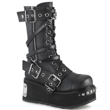 (UK  5/EU 38/US 6) DemoniaCult Mens Boots TRASHVILLE-250 Blk Vegan Leather