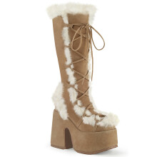(UK 4/EU 37/US 7) DemoniaCult Boots CAMEL-311 Camel Vegan Suede