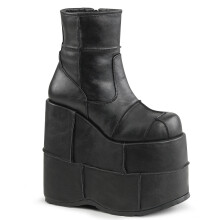 (UK  8/EU 41/US 9) DemoniaCult Mens Boots STACK-201 Blk Vegan Leather