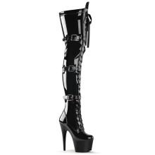 (UK 7/EU 40/US 10) Pleaser Womens Boots ADORE-3028 Blk Str Pat/Blk
