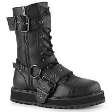 (UK  3/EU 36/US 4) DemoniaCult Mens Boots VALOR-220 Blk Vegan Leather