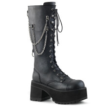 (UK  11/EU 44/US 12) DemoniaCult Mens Boots RANGER-303 Blk Faux Leather