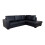 WESTPOINT VENICE BIG CORNER SOFA FAUX LEATHER BLACK RIGHT HAND SIDE 1