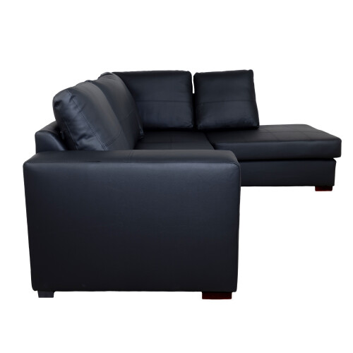 WESTPOINT VENICE BIG CORNER SOFA FAUX LEATHER BLACK RIGHT HAND SIDE 1
