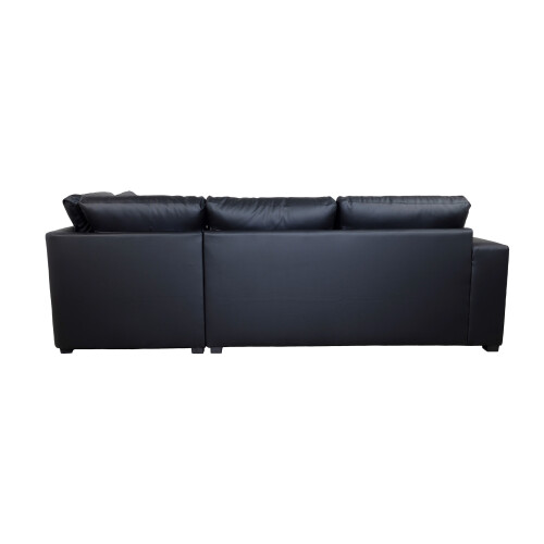 WESTPOINT VENICE BIG CORNER SOFA FAUX LEATHER BLACK RIGHT HAND SIDE 2