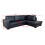 WESTPOINT VENICE BIG CORNER SOFA FAUX LEATHER BLACK RIGHT HAND SIDE 4