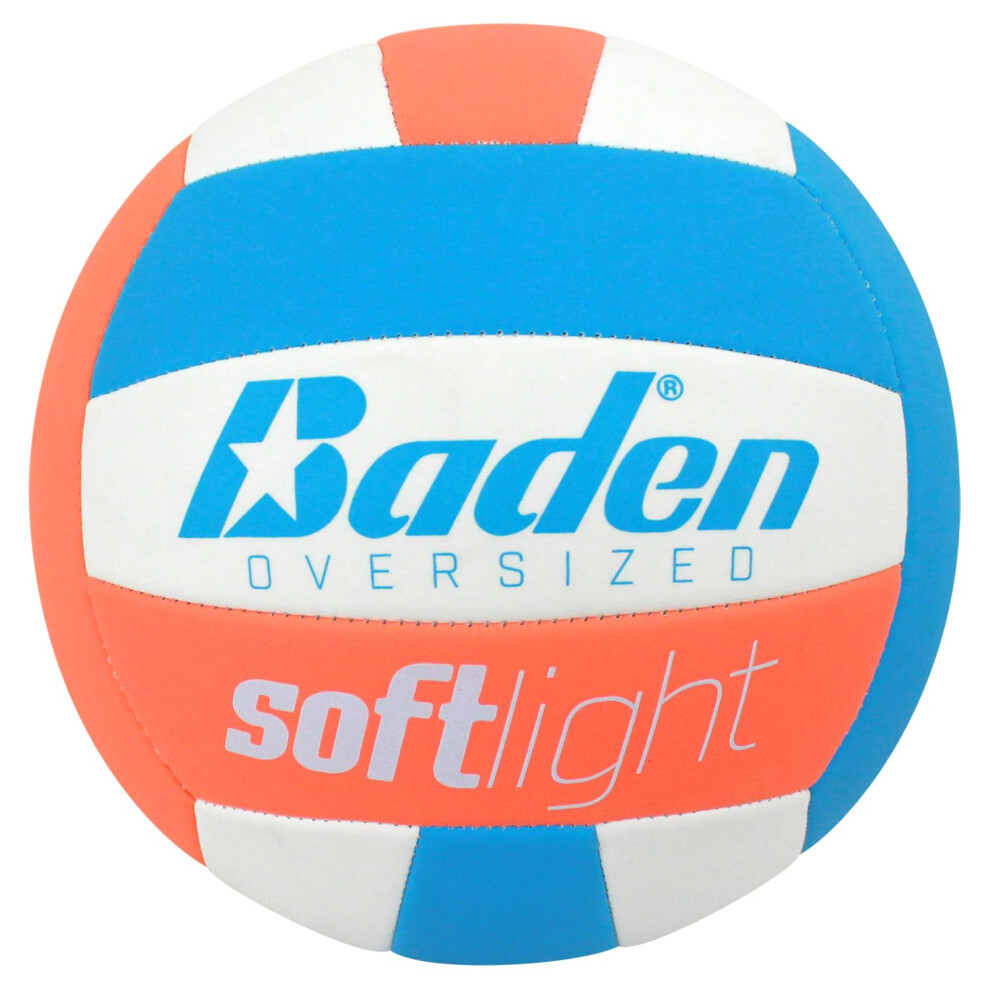 Baden | Softlight VXT2 | No Sting FlexFoam Cover | Youth Oversized Training Volleyball | K-5 Youth Players | 20% Larger + Lighter | Orange/Blue/White-image-OPC-PFDQZQ8-NEW