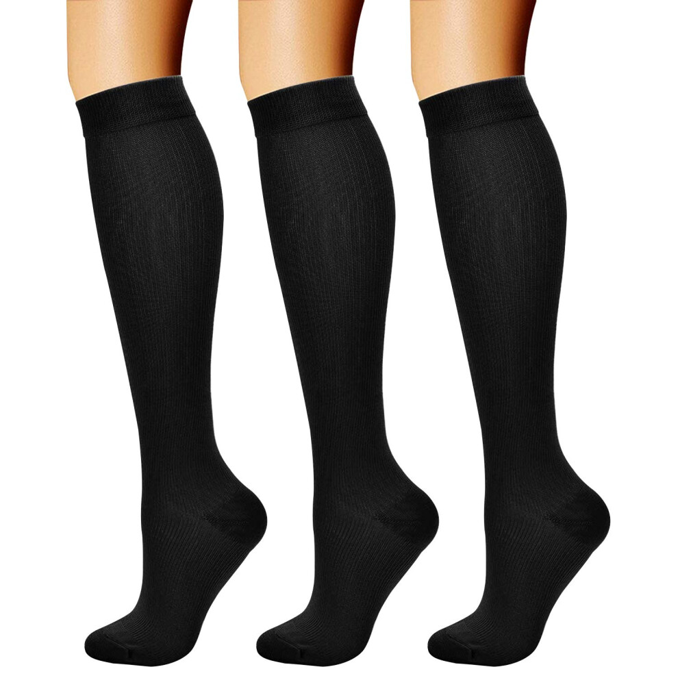 CHARMKING Compression Socks for Women & Men Circulation (3 Pairs) 15-20 mmHg is Best Athletic for Running, Flight Travel, Support, Cycling, Pregnant
